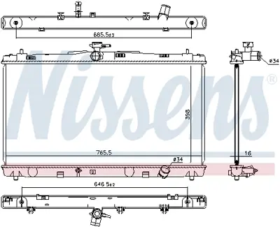NISSENS 646869 Motor Radyatoru 164000V110