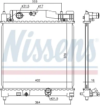 NISSENS 646915 Motor Radyatoru 1640033100