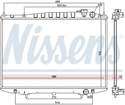 NISSENS 68749 Motor Radyatoru 21410YJ600
