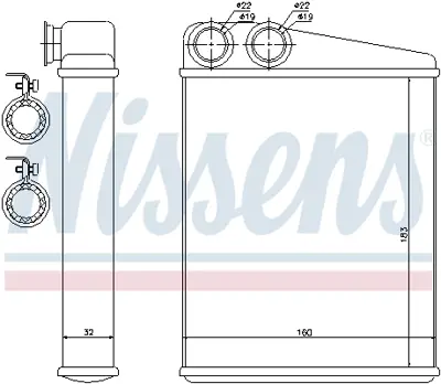 NISSENS 70807 Kalorıfer Radyatoru A-Class W169 04>12 B-Class W245 05>11 Mını R56 06>13 R55 10>14 R60 10>16 A1698300761