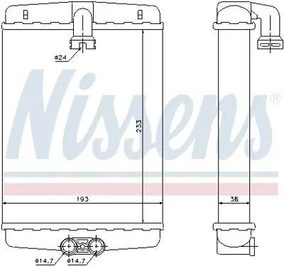 NISSENS 72013 Kalorıfer Radyatoru W210 97>02 W220 00>05 C215 99>06 R170 00>04 C208 97>02 A208 98>02 K5097634AA
