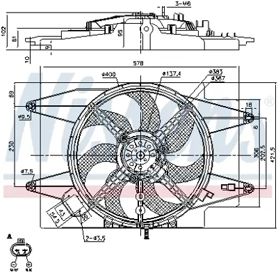 NISSENS 85107 Fan Radyatoru 