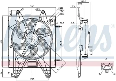 NISSENS 85166 Fan Radyatoru K46539871