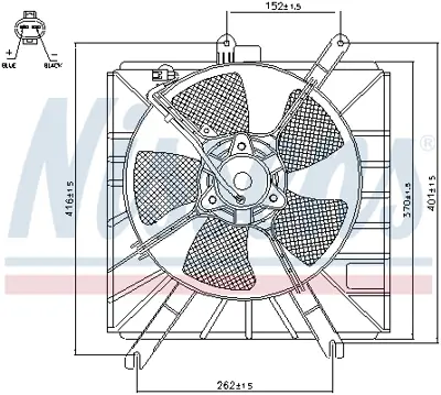 NISSENS 85272 Fan Radyatoru OK30B15025B