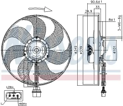 NISSENS 85544 Fan Radyatoru 1J0959455S