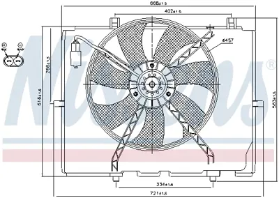 NISSENS 85654 Radyator Fanı (Komple) E-Class W210 S210 99>03 A0015003093