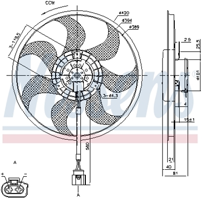 NISSENS 85805 Fan Radyatoru 7H0959455A
