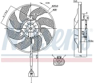 NISSENS 85806 Fan Radyatoru 7H0959455D