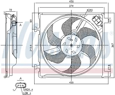 NISSENS 85869 Fan Radyatoru 1SB959455