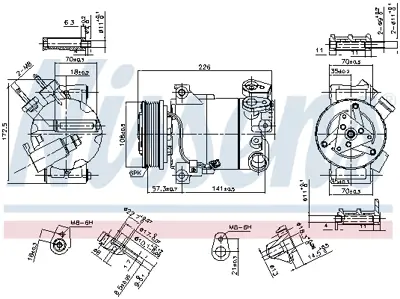 NISSENS 890215 Klıma Kompresor Focus Iıı 1.0 Ecoboost 11>17 Yenı Tourneo Connect / Grand Tourneo Connect V408 Mpv 1 DV6119D629FG