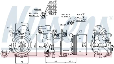 NISSENS 89051 Klıma Kompresoru A-Class W168 97>04 Vaneo 414 02>05 A0002309411