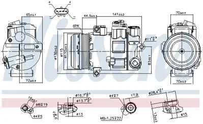 NISSENS 890645 Klıma Kompresoru W204 07>14 C204 11> W212 09>15 C207 10>16 R172 11> A0032308511