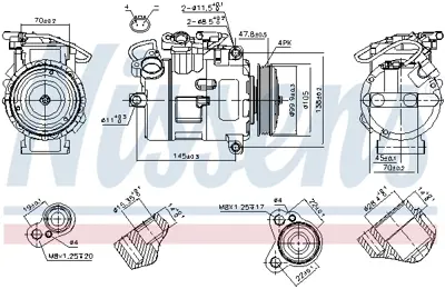 NISSENS 89116 Klıma Kompresoru Bmw M57 D30 E90 06>11 E92 06>13 M54 N43 M57 E60  N57 D30 F07 12>17 M57 M54 D30 E65  64526983098
