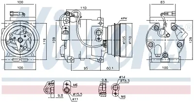 NISSENS 89364 Kompresor 500313156
