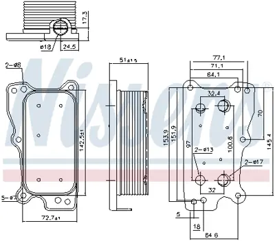 NISSENS 90783 Yag Sogutucusu (M272) W203 05>07 W204 07>14 C209 05>09 C219 06>10 W211 06>08 W212 09>13 W221 06>13 A2721880001