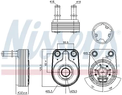 NISSENS 90795 Yag Sogutucu 55191707