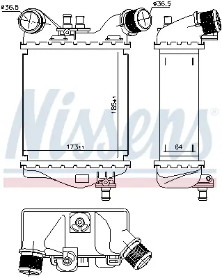NISSENS 96168 Turbo Radyatoru 51819187