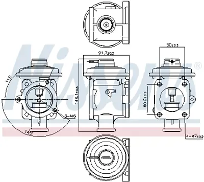 NISSENS 98219 Egr Valfı Bmw M47 M57 E87 E90 E92 E93 E60 E61 E65 E66 X3-E83  X5-E53 E70 7804382