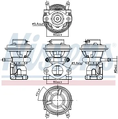 NISSENS 98226 Egr Valfı (Vanası) Ducato Iıı (06 14) Iveco: Daıly F1a Euro4 2,3jtd 120 Multıjet K5T76374