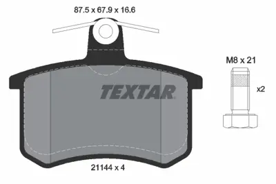 TEXTAR 2114401 Fren Balata Seti A4 B5 1.6 - 1.8 Quattro 1.9 Tdı Quattro 5892650 859698451 9941211