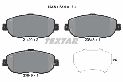 TEXTAR 2149001 Fren Balata Seti  449250110 AY040TY047