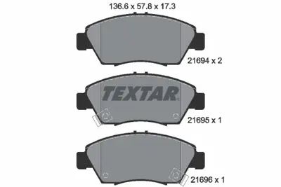 TEXTAR 2169401 Fren Balata Seti  AY040HN007 H4502SCC003
