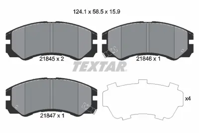 TEXTAR 2184501 Fren Balata Seti Frontera A 2.2 İ - 2.5 Tds - 2.8 Td 97180525 AY040SZ001