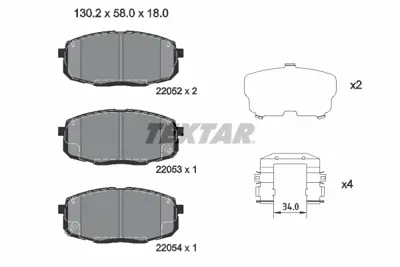 TEXTAR 2205203 Fren Balata Seti  58101M0A10