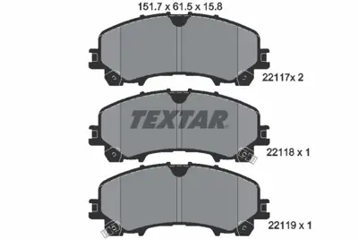 TEXTAR 2211701 Fren Balata Seti  410608710R D10604CC0A