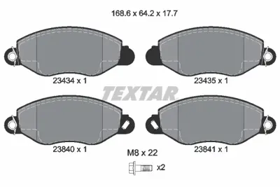 TEXTAR 2343401 Fren Balata Seti  4H2264416DA8SMS