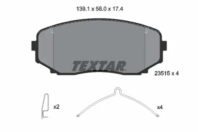 TEXTAR 2351503 Fren Balata Seti  BT4Z2001B L2Y63329Z TKY83328ZB