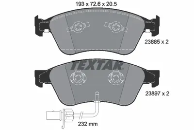 TEXTAR 2388501 Fren Balatası Ön 