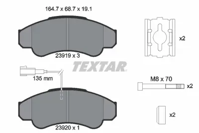 TEXTAR 2391901 Fren Balata Seti Jumper  Ducato Boxer 1.9 425459 425459 4254C2 9949517