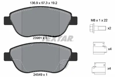 TEXTAR 2398101 Fren Balata Seti Corsa D 1.3 Cdtı 93169175 77366481 93189816