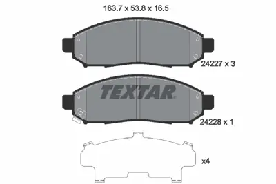 TEXTAR 2422701 Fren Balata Seti Navara 2.5 Pathfınder Iı 5521050z10 5581051Z20000 DA060EB326