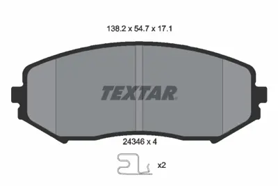 TEXTAR 2434601 Fren Balatası Grand Vıtara Iı 2.0 3.2 1.9 5520065j00 5520067D11000