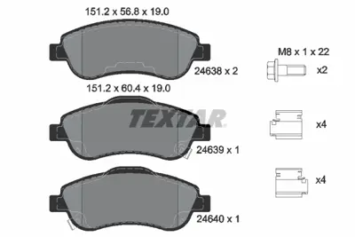 TEXTAR 2463801 Fren Balata Seti Fren Balata Seti 45022T1EG00