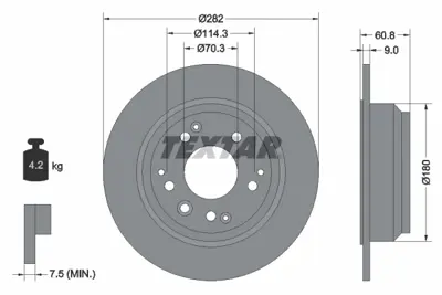 TEXTAR 92078400 Fren Diski Pro  42510SX0000