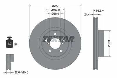 TEXTAR 92094603 Fren Diski Pro  26310AA151 32011186 SU00300585
