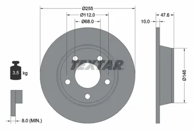 TEXTAR 92117303 Fren Diski A6 1.8 T Quattro 92117303tex 4B0615601B