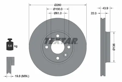 TEXTAR 92119203 Fren Diski Pro  7701207795 D0206AX60MRV