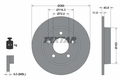 TEXTAR 92130500 Fren Diski Mazda 3  1.4  1.6 2.2 Bp4y26251c BP4Y26251D C24Y26251D