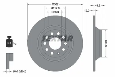 TEXTAR 92132503 Fren Diski Pro  4F0615601E