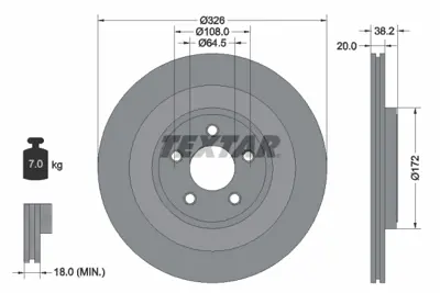 TEXTAR 92178005 Fren Diski S-Type Iı 2.5 V6 - 3.0 V6 - 4.2 V8 C2D26352