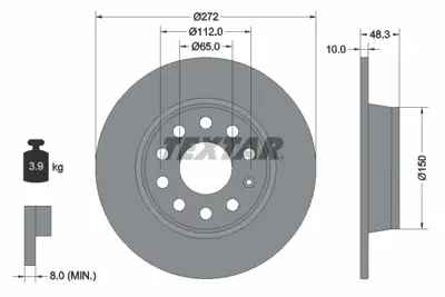 TEXTAR 92224903 Fren Diski Pro  5QD615601A JZW698601BF L5QD615601A