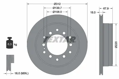 TEXTAR 92231003 Fren Diski 4 Runner V 4.0 4243160311