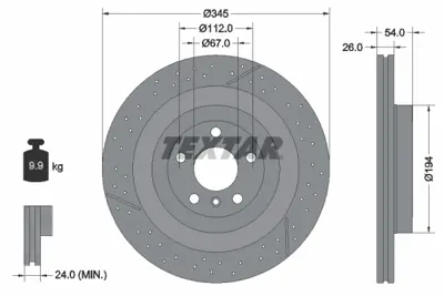 TEXTAR 92307905 Fren Diski Pro  A1664230512