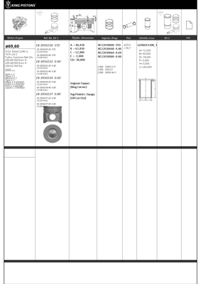KING PISTON 18-3050230-40 Motor Pıston+segmanı (Rıken) Agıla 1.3 Corsa 1.3 Merıva 1.3 Tıgra 1.3 Albea 1.3 Multıjet Doblo 1.3 M 87-70706 040