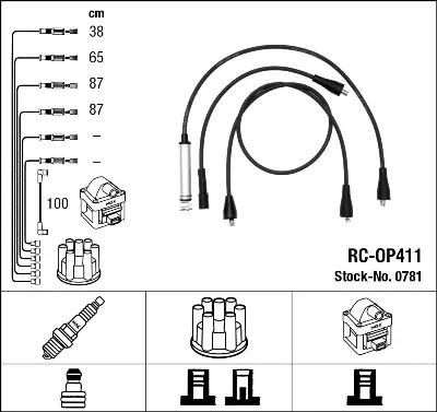 NGK 0781 Bujı Kablosu 20se C20ne Omega A 90349320