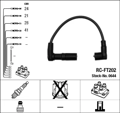 NGK 0644 Bujı Kablosu Punto 1,4 Tempra 1,6ıe Mpı Tempra Sw Tıpo 1,6ıe Mpı 94>96 7735100